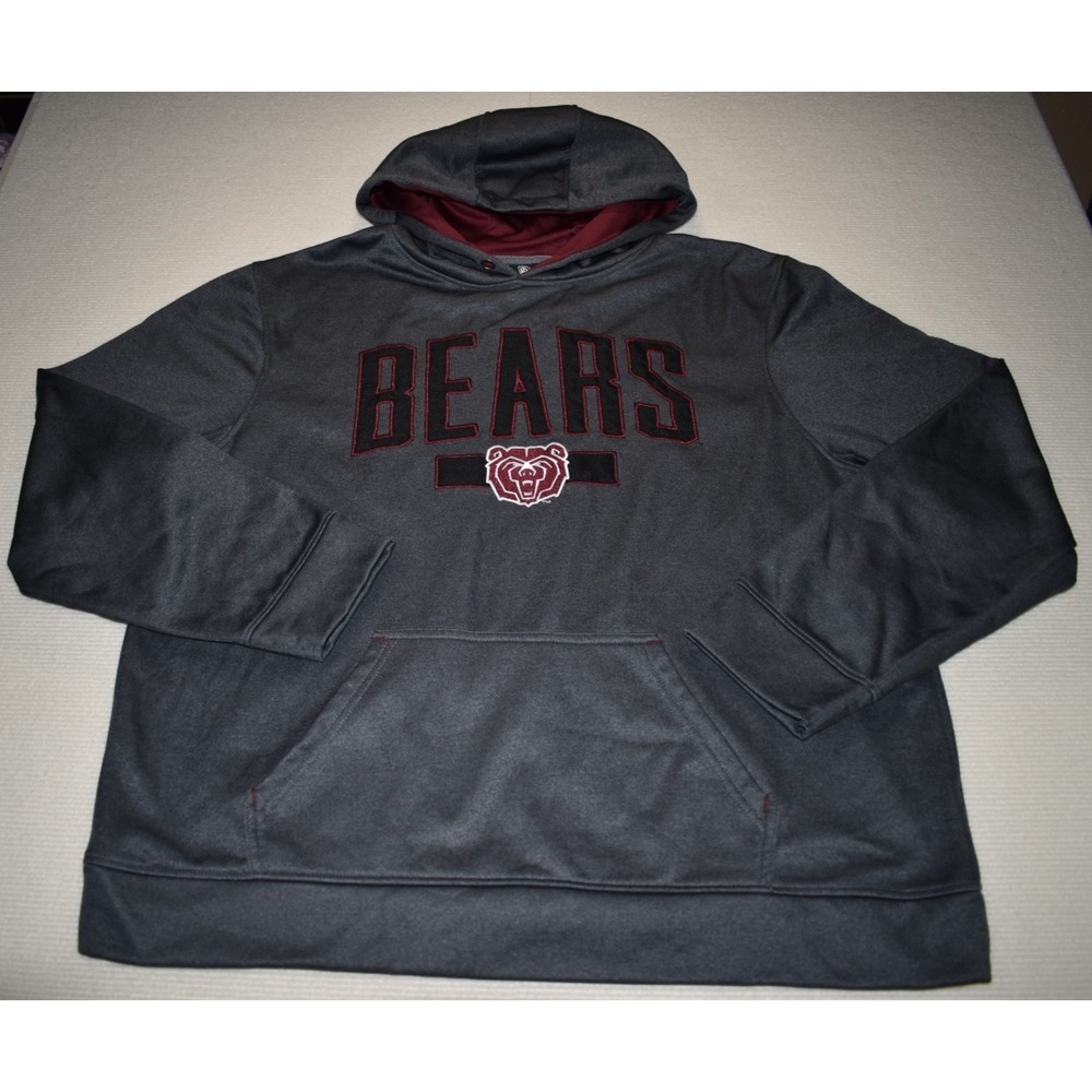 Top of the World Hoodie Mens 2XL Dark Gray/Maroon Performance Pullover "BEARS"